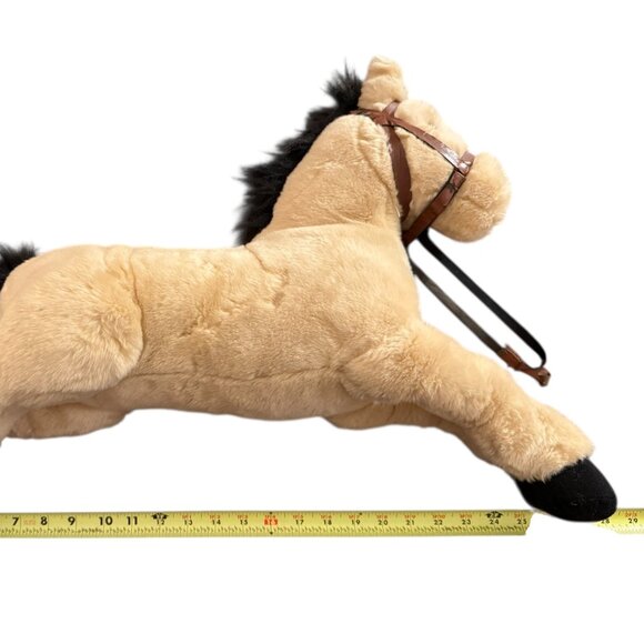 The Saddle Club Large Plush Horse Starlight Light Brown Black Tail, 28" Long - Picture 11 of 12